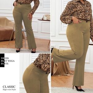 DGD Classic High-Waist khaki Olive Pants wrinkle free stretch.